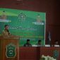 Bupati Takalar H Syamsari Kitta memberikan sambutan di pelantikan 40 DPD-AGPAI di Gedung Islamic Center Takalar, Rabu (30/4/2019). (Abdul Kadir. Berita.News)