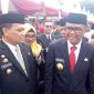 Wakil Bupati Luwu Syukur Bijak dan Gubernur Sulsel saat menghadiri pelantikan Bupati dan Wakil Bubati Pinrang