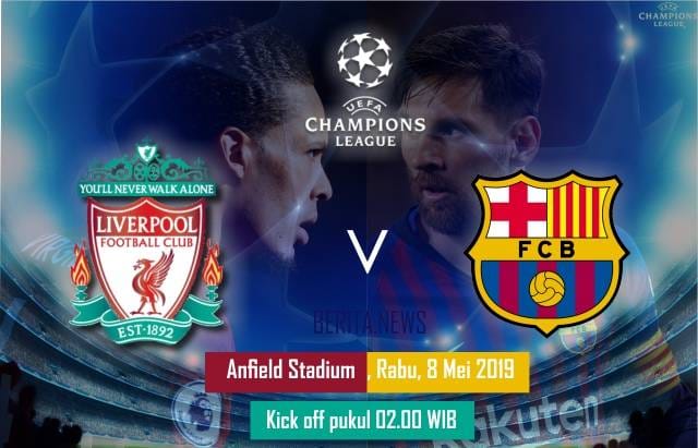 Ilustrasi Liverpool Vs Barcelona. (BERITA.NEWS)