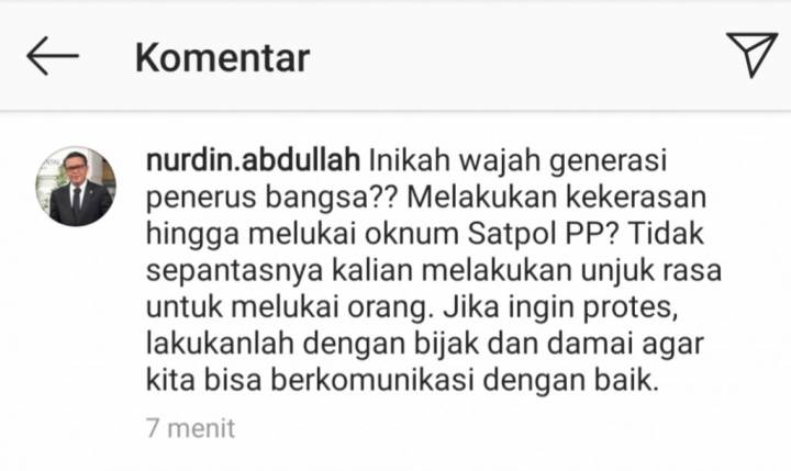 Akun Instagram Nurdin Abdullah