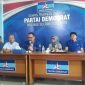 Konferensi pers DPD Partai Demokrat Provinsi Sulsel terkait penyampaian pernyataan sikap menolak Kongres Luar Biasa, di Kantor DPD Demokrat Sulsel, Kota Makassar, Sabtu (15/6/2019). (Foto: IST)