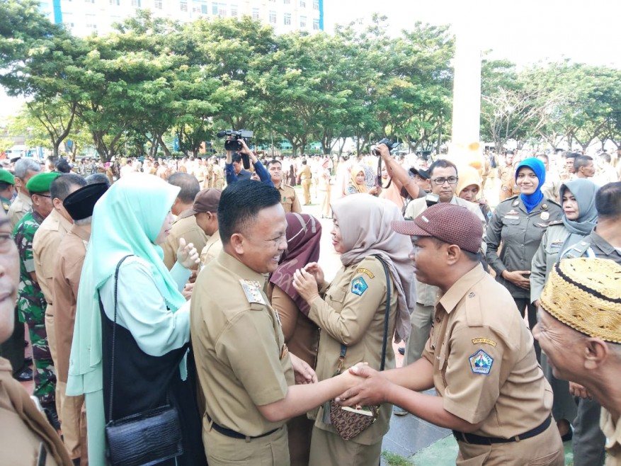 Halal bi halal Pemkab Bantaeng di Lapangan Pantai Seruni, Senin (10/6/2019).(Berita.news/Fitriani Aulia Rizka)
