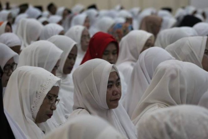 					Jemaah Haji asal Kabupaten Gowa saat mengikuti bimbingan manasik belum lama ini. 