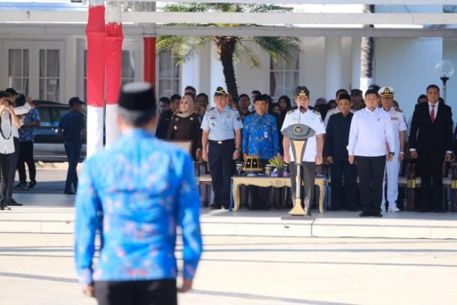 					Upacara Peringatan HANI yang selenggarakan BNN Sulsel di Rujab Gubernur. Rabu (26/6/2019). (Berita.News/KH)