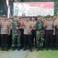 Foto bersama Dandim 1426 Takalar Letkol Inf Ilham Yunus dan Kapolres Takalar AKBP Gany Alamsyah Hatta usai Apel Pasukan pengamanan takbiran dan lebaran Idul Fitri 1440 Hijriah, Selasa (4/6/2019).(Berita.news/Abdul Kadir).