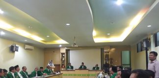 Konferensi pers calon mahasiswa baru di Ruang Rapat Senat, Kampus UMI, Makassar, Senin (15/7/19. (BERITA.NEWS/RATIH).