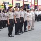 Upacara Korps Raport Kenaikan Pangkat Periode 1 Juli 2019 di halaman Polres Gowa. (Berita.News/ACP)