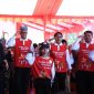 Perayaan HAN yang dihadiri Menteri PPPA RI Yohana Yembise, Menteri Keluarga, Tenaga Kerja, dan Layanan Sosial Republik Turki H.E. Zehra Zumrut Selcuk dan didampingi Gubernur Provinsi Sulawesi Selatan, Nurdin Abdullah di Lapangan Karebosi, Selasa (23/7/19). (BERITA.NEWS/Ratih Sardianti Rosi).