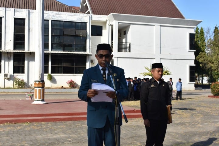 Pidato Gubernur Sulsel Nurdin Abdullah yang dibacakan Wakil Bupati Takalar H Achmad Se're. (BERITA.NEWS/Abdul Kadir).