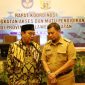 Pj Wali Kota Makasssr Iqbal Suhaeb bersama Anggota VI BPK RI Hari Ashar Ashari saat menghadiri rapat koordinasi tingkat provinsi Sulsel di Hotel Claro Makassar, Senin (19/8/2019). (BERITA.NEWS/Ratih Sardianti Rosi).