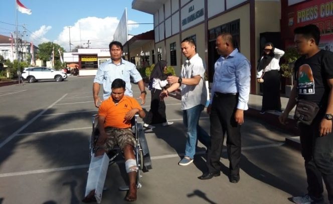 					MA alias Totti (25) pelaku jambret di Gowa dihadiahi timah panas oleh Polisi. (BERITA.NEWS/ACP). 