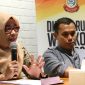 Kepala Bidang Peternakan DP2 Kota Makassar, Andi Herliyani (kiri) dan Dirut Operasional RPH Kota Makassar Ahmad Susanto (kanan) saat menjadi narasumber pada dialog rutin Wali Kota di Cafe Iconik, Kamis (8/8/2019).(BERITA.NEWS/Ratih Sardianti Rosi).