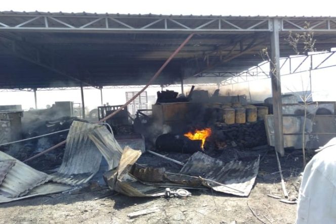 					Gudang PT CGJC di Area PLN Punnagaya Jeneponto Terbakar