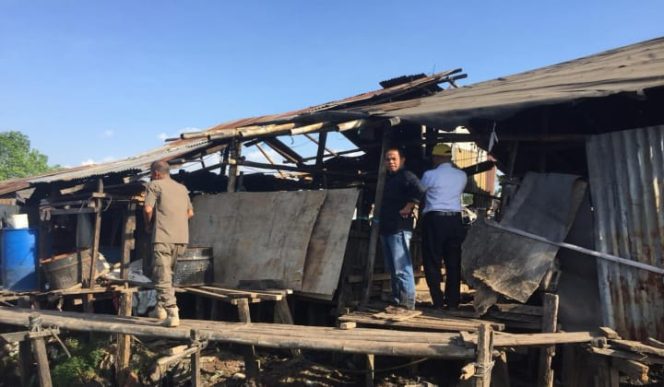 					Camat Panakkukang Thahir Dg Ngalli saat meninjau ternak babi di jalan Haji Kalla, kelurahan Panaikang, kecamatan Panakkukang, Makassar. (BERITA.NEWS/Ratih Sardianti Rosi). 