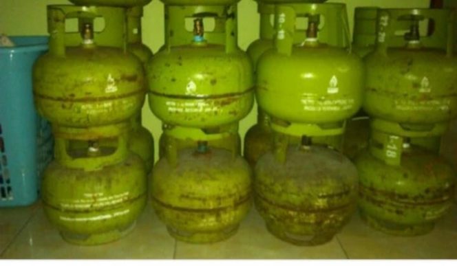 					Tabung Elpigi 3 Kg atau yang biasa disebut tabung Melon. (BERITA.NEWS/Muh Ilham). 