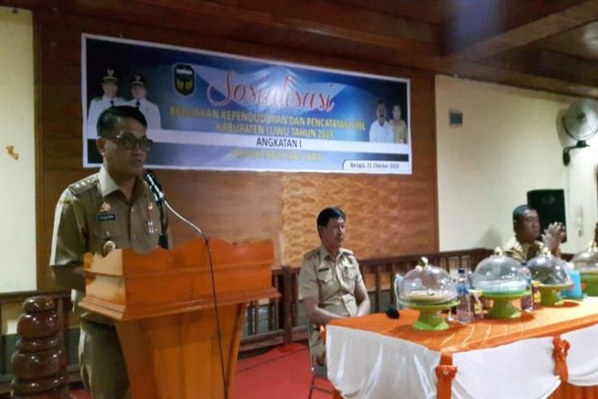 					SBj Buka Sosisalisasi Tertib Administrasi Kependudukan Digelar Disdukcapil Luwu