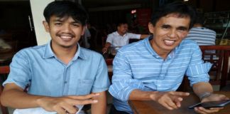 Ketua PAN Makassar Hamzah Hamid (kiri), Ketua Penjaringan PAN Makassar, Irwan Tahir (kanan). (BERITA.NEWS/Putri).