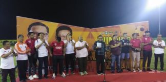 Kehadiran Appi, Rudi Habibie, Pemain PSM Makassar di laga final Wali Kota Cup. (BERITA.NEWS/Wahyu Adi Saputra).
