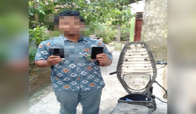 					Pelaku seorang pelajar saat dibekuk di sekolahnya. (BERITA.NEWS/IL). 