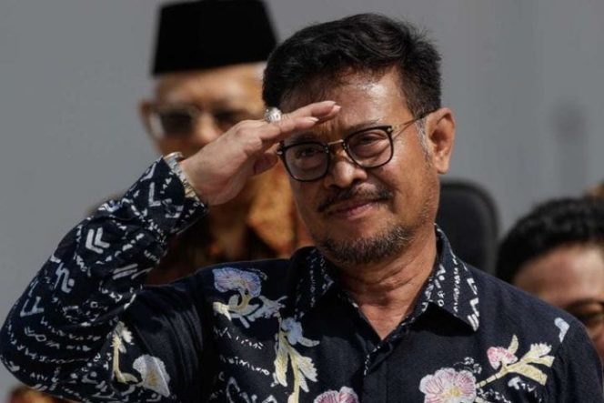 					Syahrul Yasin Limpo di Istana Merdeka Jakarta, Rabu (23/10) ketika diperkenalkan sebagai Menteri Pertanian Kabinet Indonesia Maju. (net)