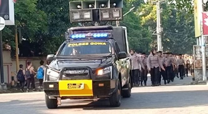 					Personil Polres Gowa saat pengamanan disejumlah rangkaian Hari Jadi Gowa. (BERITA.NEWS/Putri). 