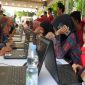 BKD Sulsel Gelar Simulasi CAT CPNS di Car free day. (BERITA.NEWS/Andi Khaerul).