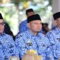 Dari kanan kekiri, Sekda Bantaeng, Abdul Wahab, Kepala Dinas Kesehatan, Dr. andi Ihsan, Direktur RSUD Anwar Makkatutu, Dr. Sultan Saat mengjadiri upacara hari kesehatan nasional. (BERITA.NEWS/Saharuddin).