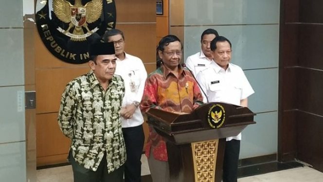 					Mahfud Md bersama Menag dan Mendagri (detikcom)
