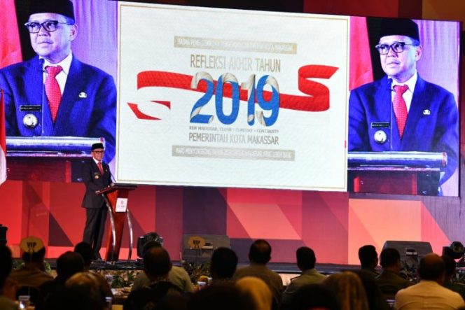 					Gubernur Sulsel Nurdin Abdullah di acara repleksi akhir tahun Pemkot Makassar. (BERITA.NEWS/Andi Khaerul). 