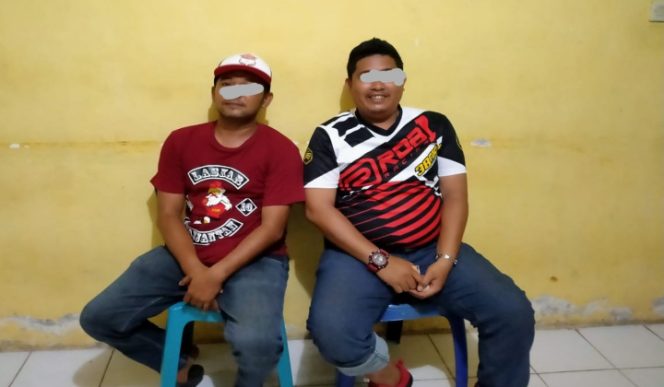 					AK dan HM kedua pelaku penyerangan aktivis di Cafe 88 Jeneponto. (BERITA.NEWS/Muh Ilham). 