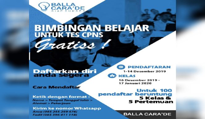 					Mau ikut Bimbel Tes CPNS Gratis, Daftar Disini