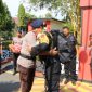 Penyambutan personil Batalyon B Pelopor Parepare telah bertugas di Papua. (BERITA.NEWS/Wahyu Adi Saputra).