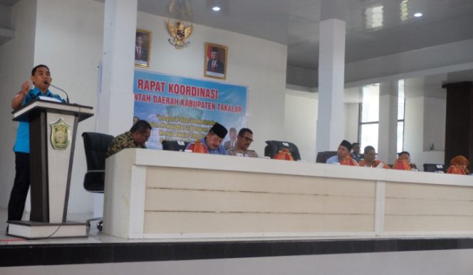 					Rapat Koordinasi di ruang Pola Pemda Takalar. (BERITA.NEWS/Sahabuddin Jaya). 