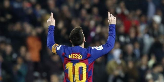 					Lionel Messi mencetak hattrick ke gawang Mallorca pada pekan 16 La Liga 2019/2020, Minggu (8/12/2019) dini hari WIB. (AP Photo)