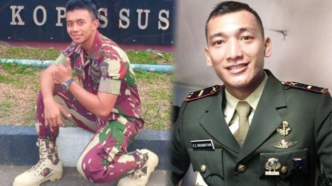 					Dua prajurit Kopassus yang gugur diserang KKB Papua saat bagikan paket Natal. Lettu Inf Erizal Zuhry Sidabutar dan Serda Rizky Ramadhan semasa hidup. (Facebook)