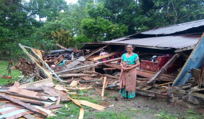 					Kondisi Rumah Hasinah rata dengan tanah. (BERITA.NEWS/IL). 