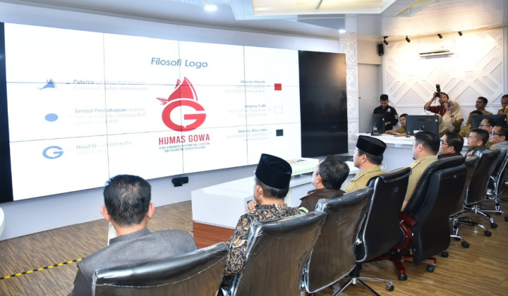 Peresmian logo baru Humas Pemkab Gowa disaksikan langsung Bupati Adnan Purichta Ichsan, Wabup Gowa dan seluruh jajaran. (Foto: BERITA.NEWS/Putri).
