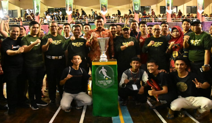 Bupati Gowa, Adnan Purichta Ichsan saat membuka secara resmi turnamen Bupati Gowa Futsal Cup 2020. (Foto: BERITA.NEWS/Putri).