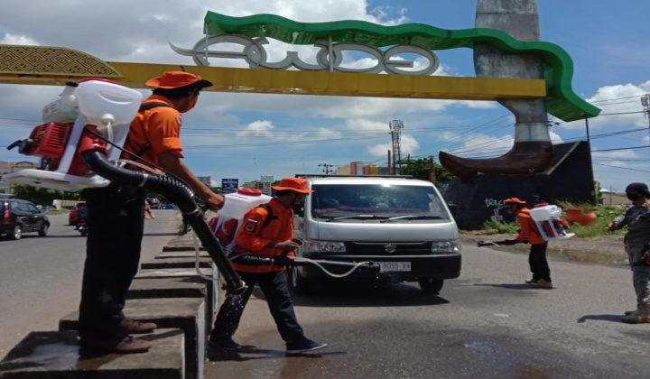 Kondisi perbatasan Gowa-Makassar jelang PSBB di Kabupaten Gowa. (Foto: ist).