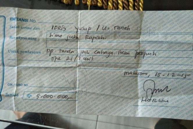 					Warga Bontoduri Pertanyakan Uang Muka Rumah Subsidi yang Telah Disetor