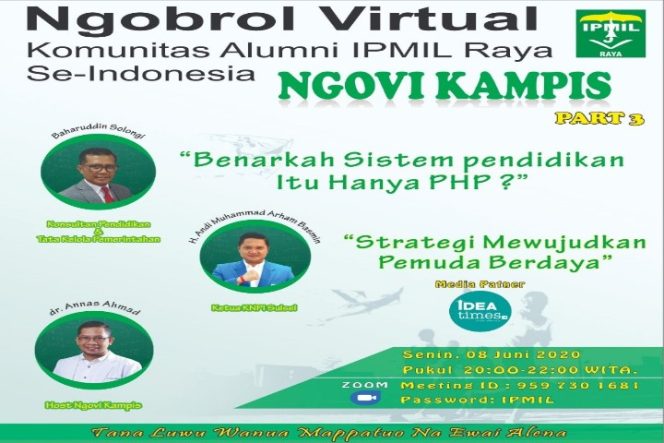 					Ketua KNPI Sulsel Pemateri Diskusi Virtual Bareng IPMIL se-Indonesia