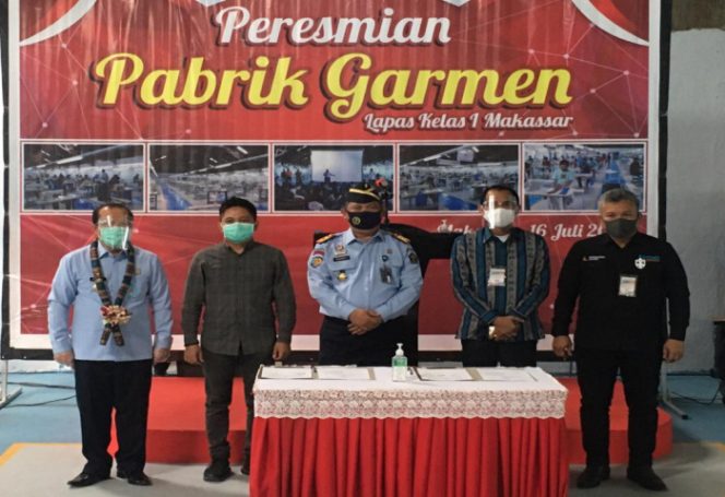 					Peresmian Pabrik Garmen di lapas Kelas 1 Makassar. (BERITA.NEWS/Andis). 