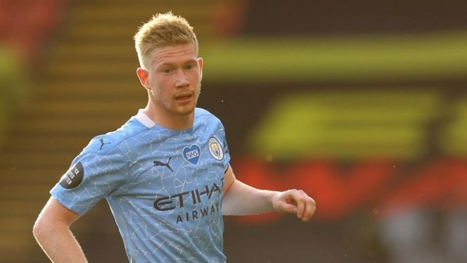 					Gelandang Manchester City, Kevin de Bruyne, menjadi pemain terbaik Liga Inggris 2019/2020. (Foto: Richard Heathcote/Getty Images)