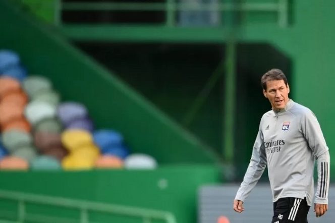 					Pelatih Lyon Rudi Garcia di Lisbon pada 14 Agustus 2020 sebelum bertanding melawan Manchester City dalam perempatfinal Liga Champions. (AFP/FRANCK FIFE)