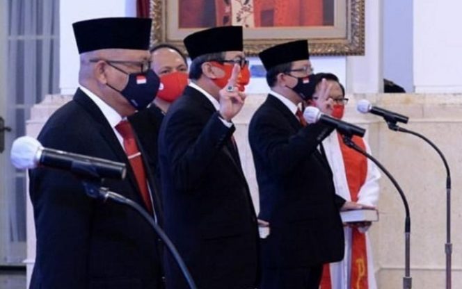 					Irjen Pol (Purn) Drs Pudji Hartanto Iskandar MM saat dilantik menjadi anggota Kompolnas mewakili pakar kepolisian oleh Presiden Joko Widodo, Rabu (19/8/2020). ()