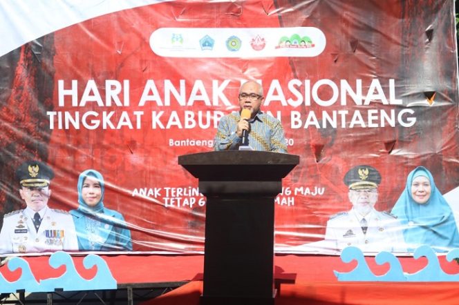 					Wabup Bantaeng Haji Sahabuddin saat peringatan Hari Anak Nasional, Kamis (27/8/2020) pagi.