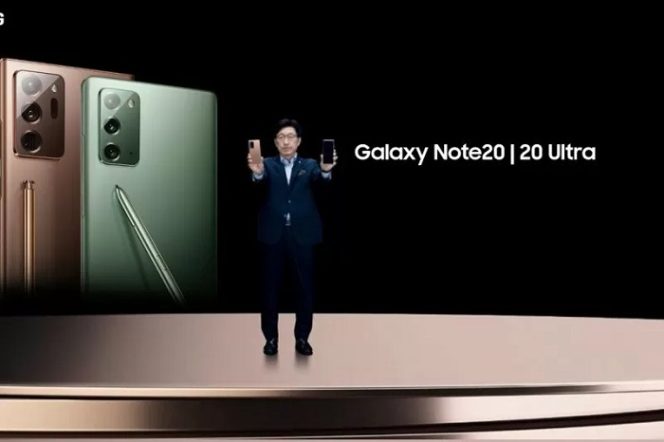 					Presiden Samsung Electronics Indonesia, Jae Hoon Kwon, saat peluncuran Galaxy Note 20 secara virtual, Selasa (18/7/2020). (ANTARA/HO)