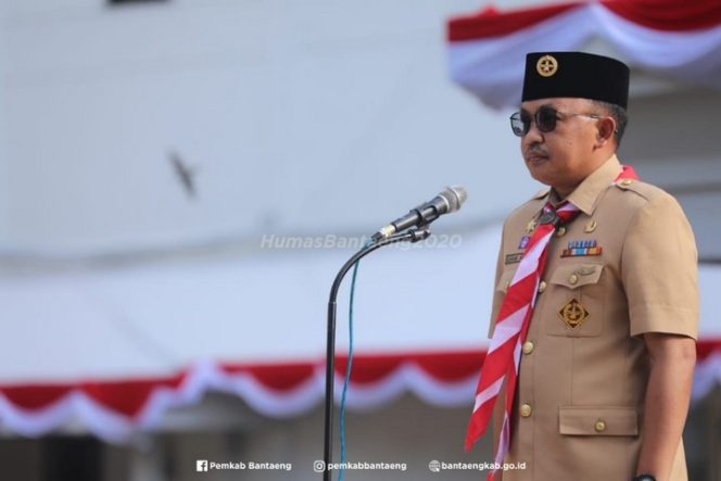					Bupati Bantaeng, H. Ilham Azikin yang merupakan Ketua Majelis Pembimbing Cabang Gerakan Pramuka Bantaeng, bertindak selaku Inspektur Upacara Apel Besar