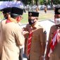 Wakil Bupati Gowa, Abd Rauf Malaganni saat menerima Tanda penghargaan Gerakan Pramuka Lencana Pancawarsa III. (Foto: berita.news/Putri).