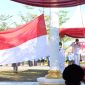 Pengibaran sang saka merah putih di halaman Kantor Bupati Gowa. (Foto:berita.news/putri).